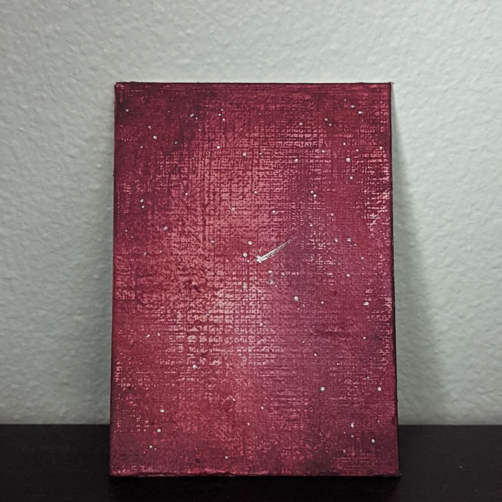 Abstract Red Acrylic Painting, ACEO, Original Signed Art, ATC Limited Edition